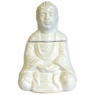 Quemador de aceite Buda blanco